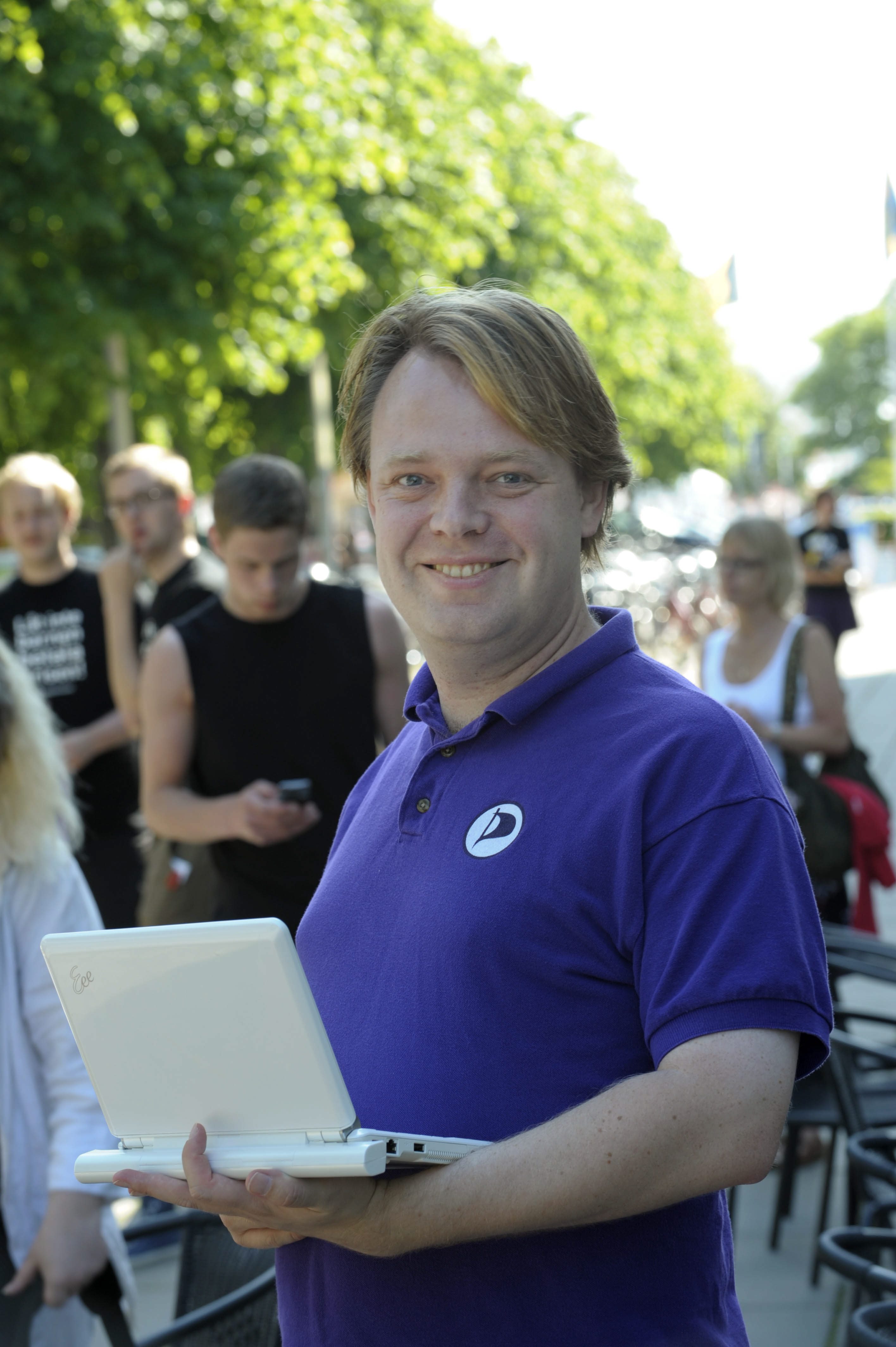 Rick Falkvinge höll modet uppe. Rick Falkvinge höll modet uppe.