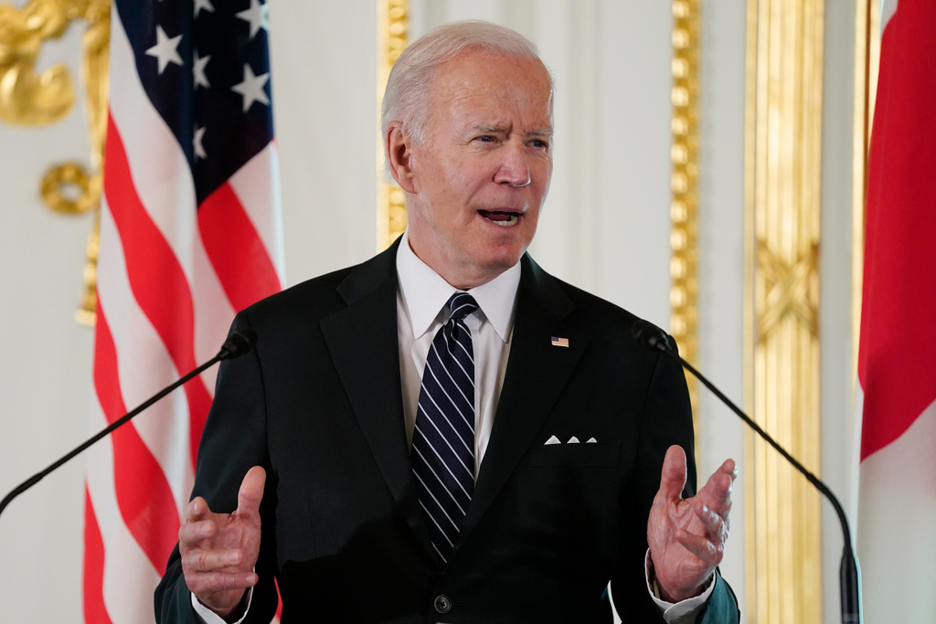 President Joe Biden i samband med presskonferensen i Tokyo.