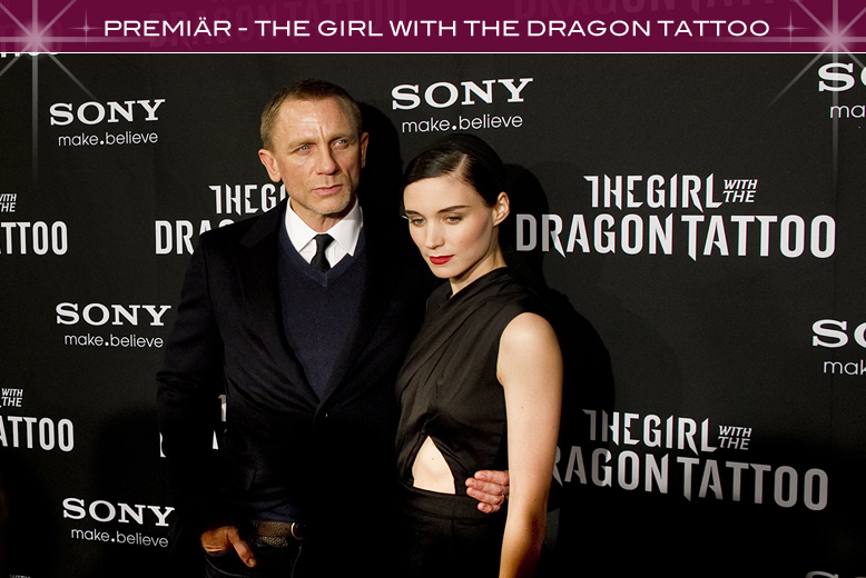 Daniel Craig och Rooney Mara på galapremiären av filmen "The Girl with the Dragon Tattoo".