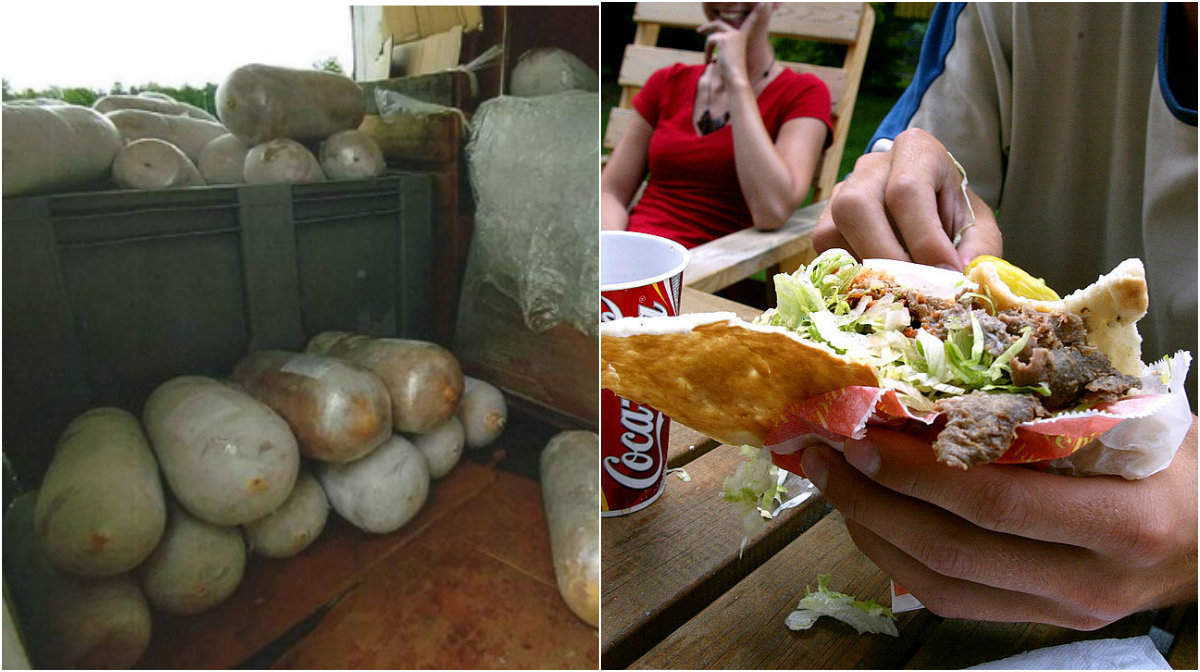 Flera ton kebabkött beslagtaget från lastbil på väg till pizzerior