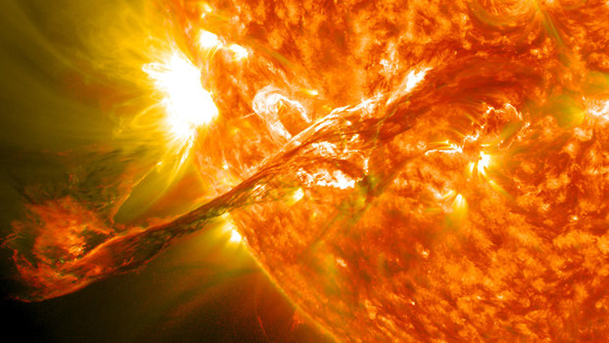 Solstorm fångad på bild av Nasa.