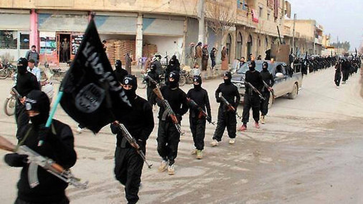 Bild på medlemmar av terrorsekten Islamiska staten.