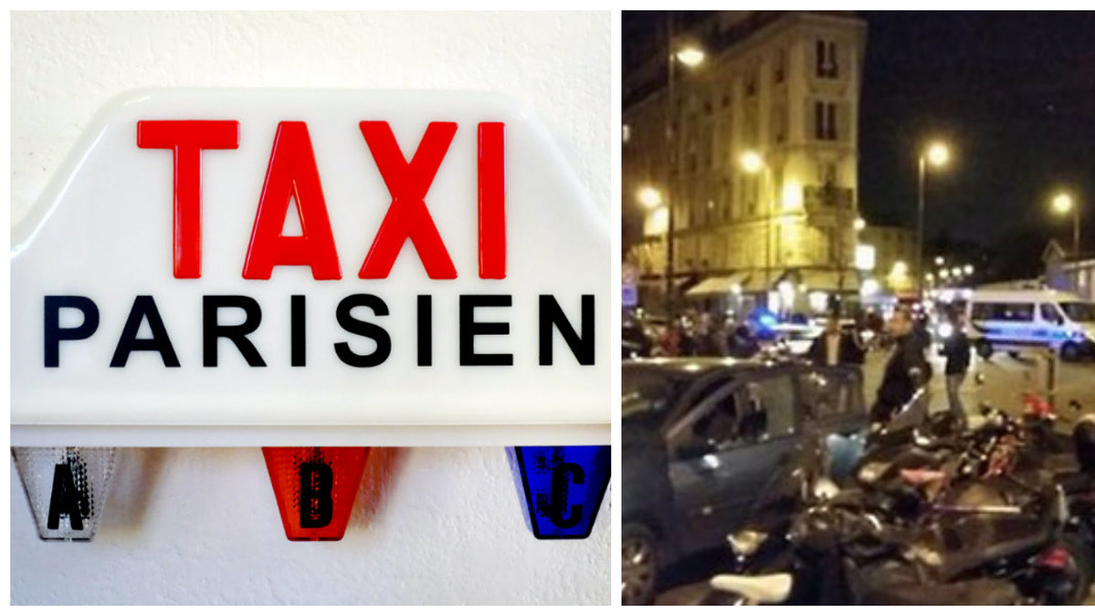 Taxichaufförer erbjuder gratis skjuts hem för människor i Paris. 