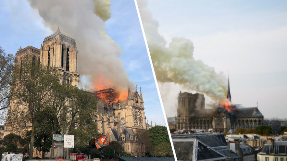 Huvudspiran har rasat, Notre Dame-katedralen 