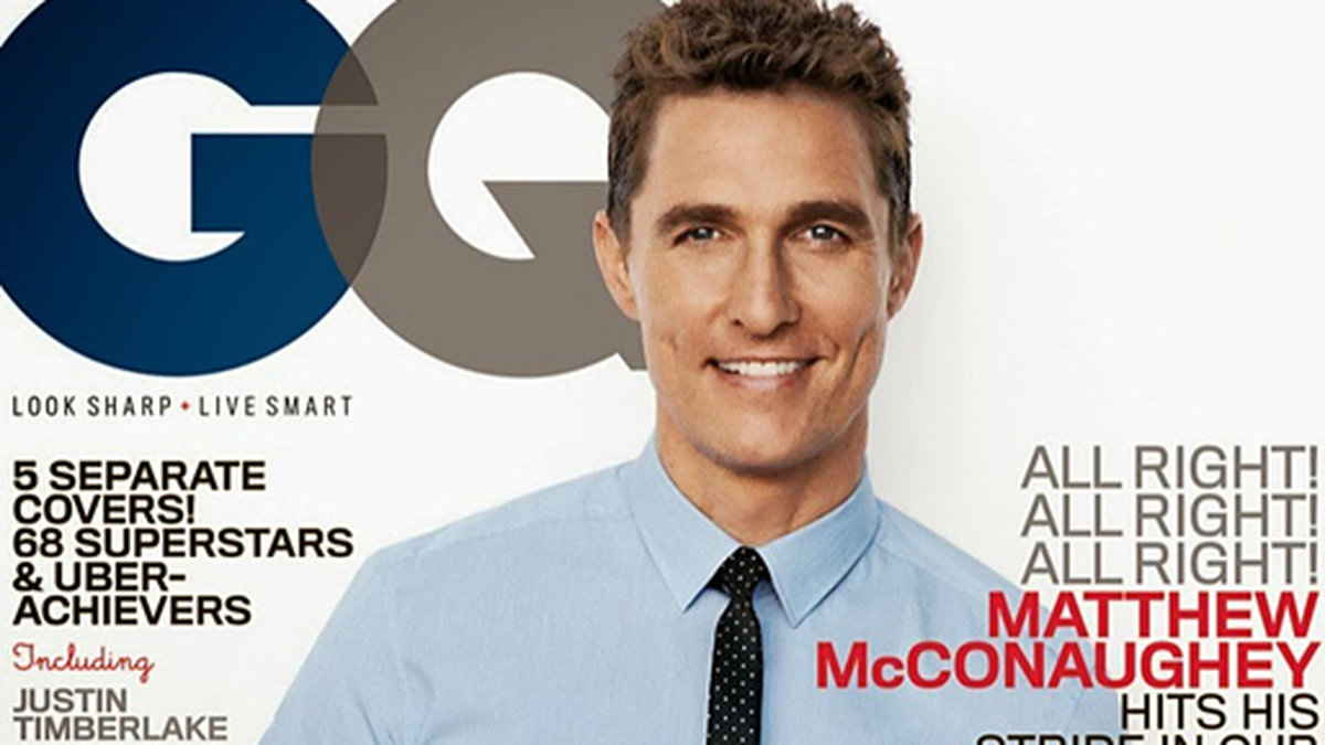 Matthew McConaughey på omslaget till tidningen GQ. 