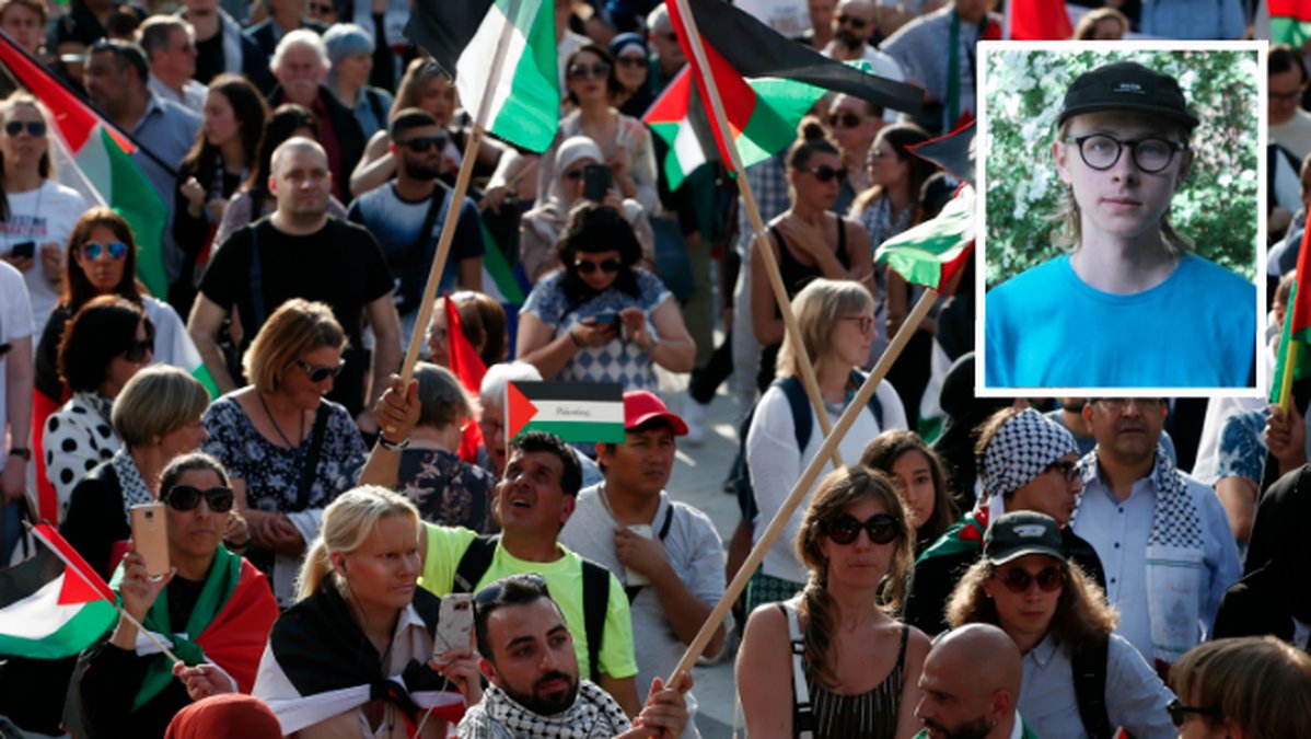 Ung Vänster höll 1/8 i en demonstration mot Israels ockupation av Palestina.