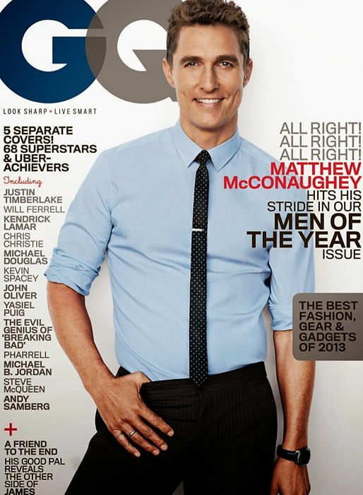 Matthew McConaughey på omslaget till tidningen GQ. 