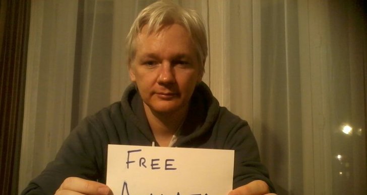 Julian Assange, Ambassad, Kamera, Lappar, Ecuador, Hälsning