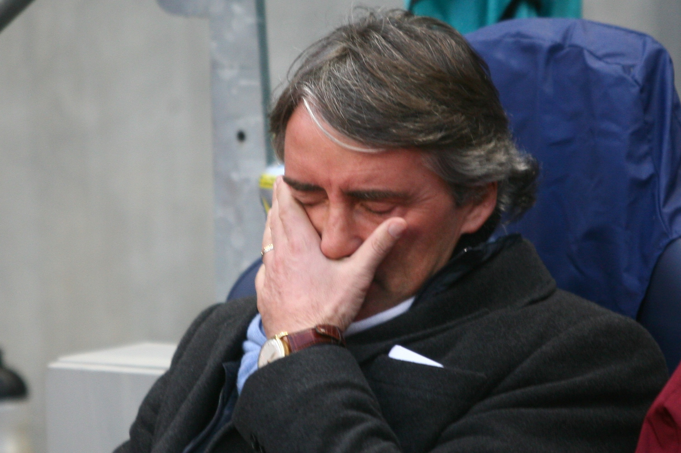 Det är inte City-managern Roberto Mancini särskilt nöjd med.