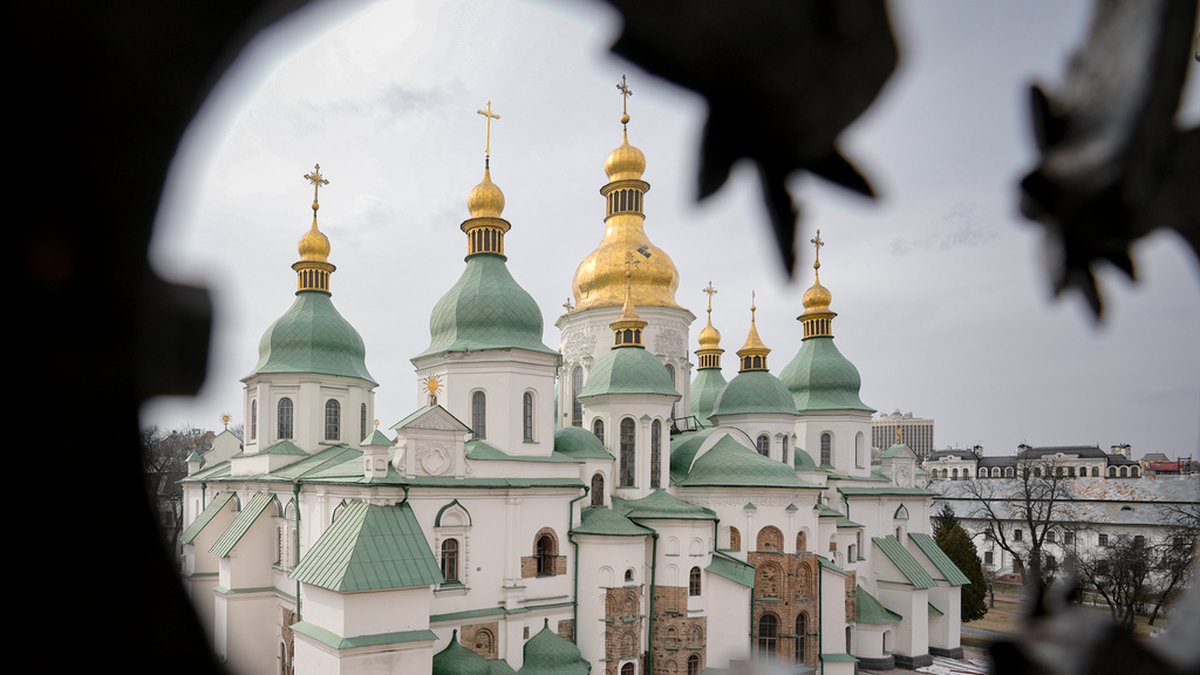 Världsarvet Sofiakatedralen i Kiev har hittills inte skadats i kriget. Arkivbild.