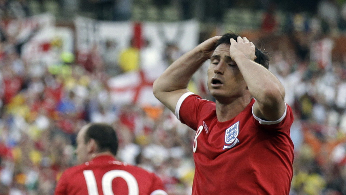 Frank Lampards mål mot Tyskland i VM 2010 blev felaktigt bortdömt.