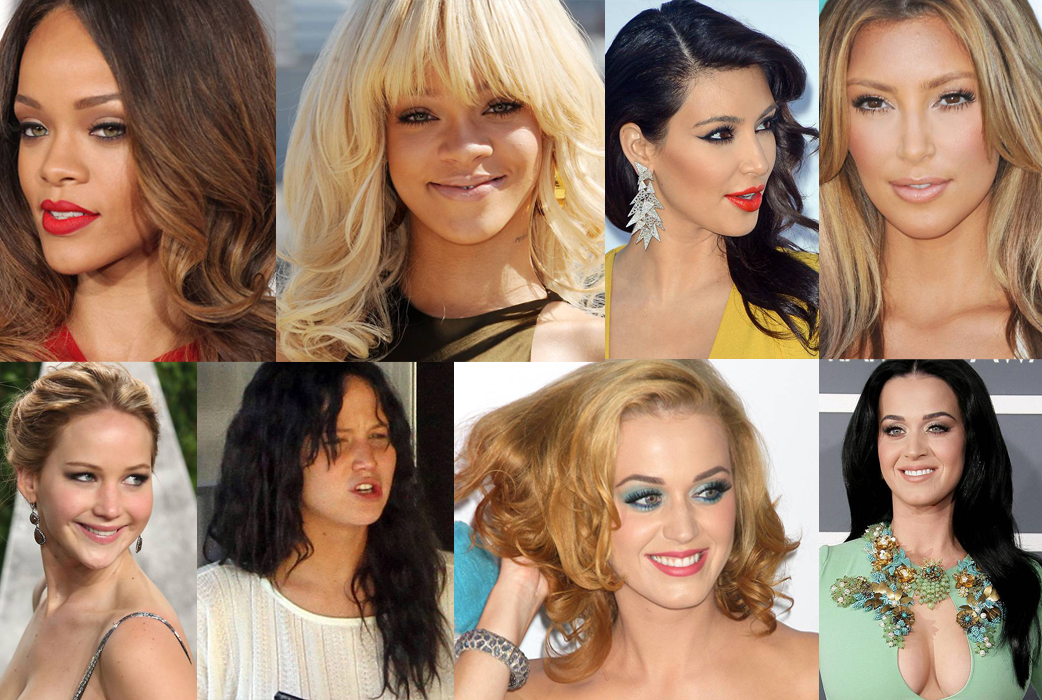Rihanna, Kim Kardashian, Jennifer Lawrence och Katy Perry är bara några av kändistjejerna som testat på att vara både brunetter och blondiner. Se fler stjärnor i bildspelet. Klicka på pilarna. 