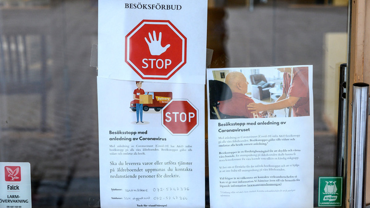Besöksförbud på ett äldreboende i Stockholm. Arkivbild