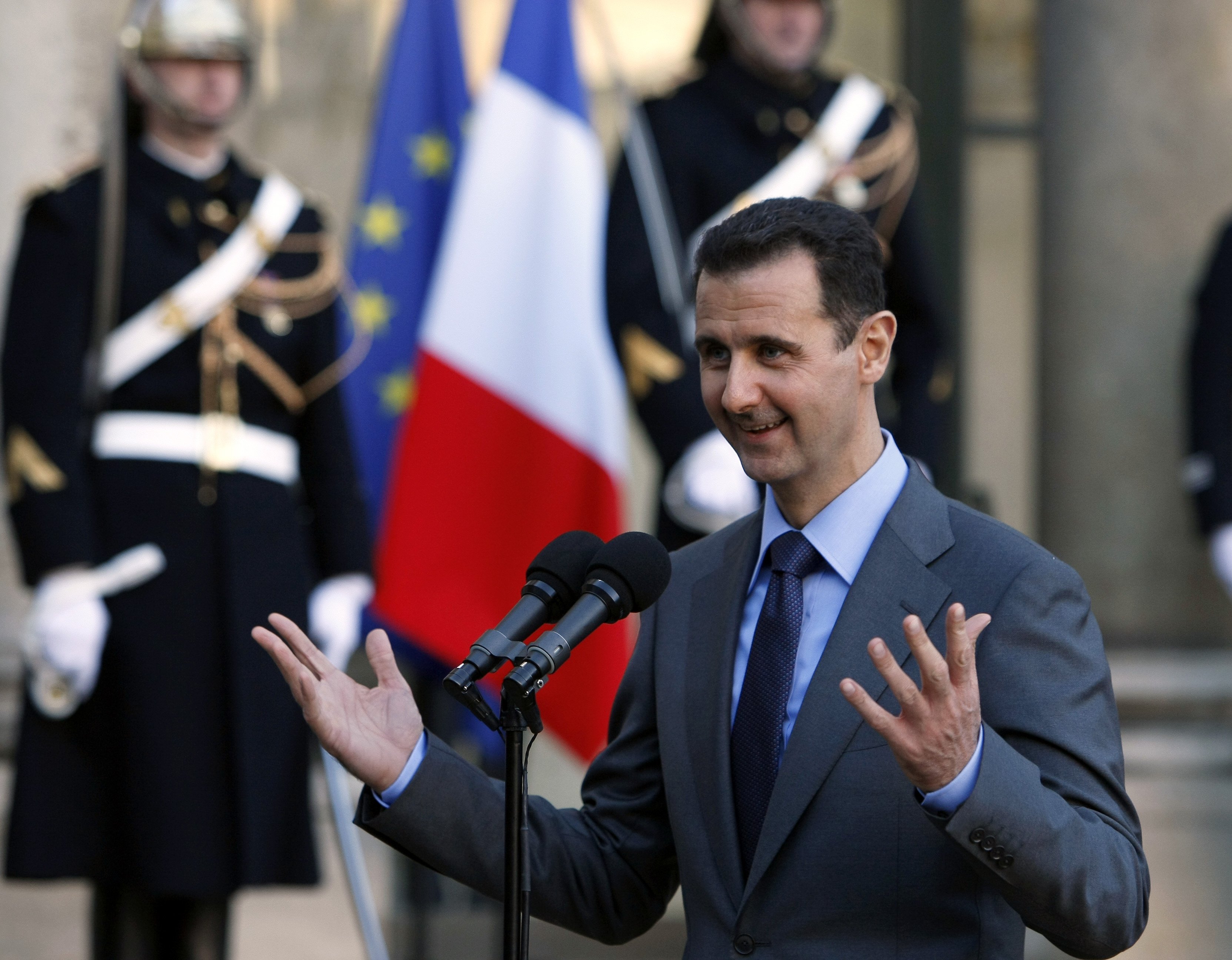 President al-Assad under ett besök i Frankrike 2010.