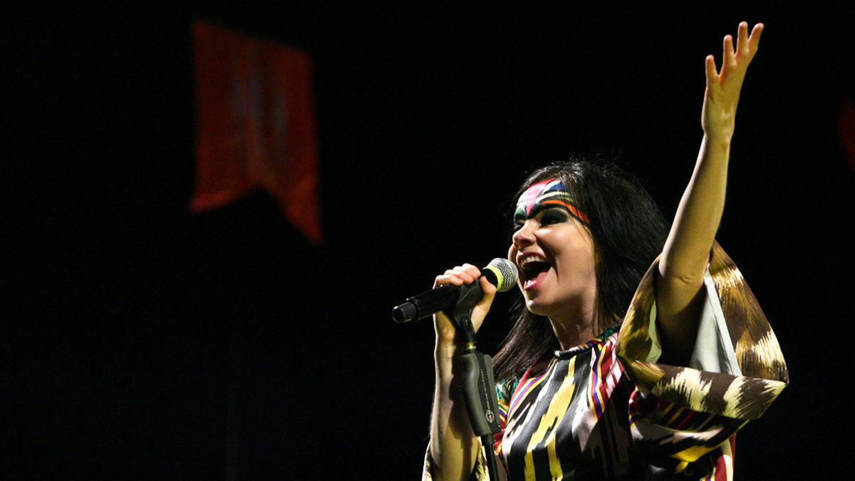 Björk spelar på Coachella. Arkivbild.
