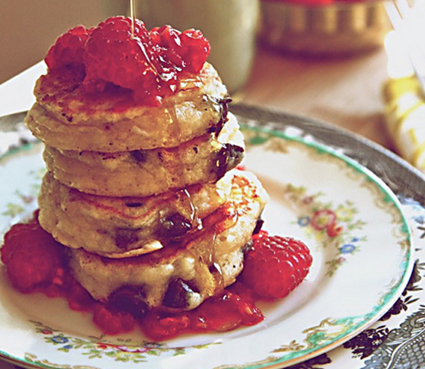 Smultronpannkakor med chokladbitar! Smultronpannkakor med chokladbitar!