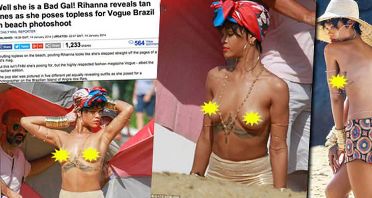 Rihanna, Vogue, Topless