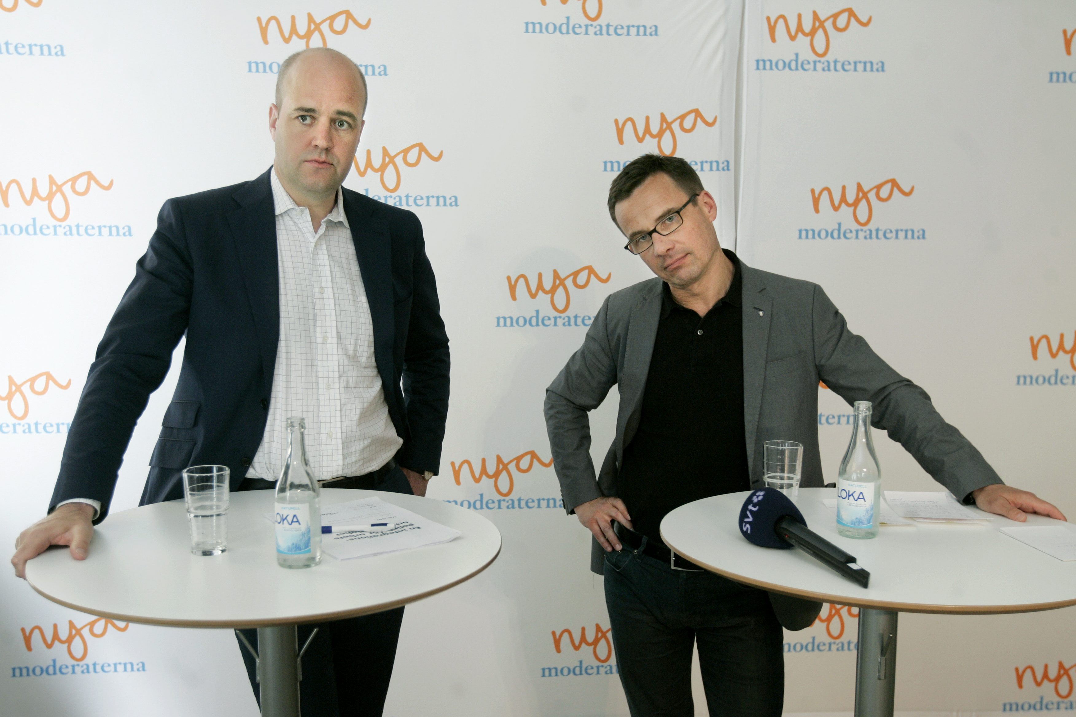 Fredrik Reinfeldt tillsammans med sin gamle rival från tiden i MUF - Ulf Kristersson. Ny socialförsäkringsminister.