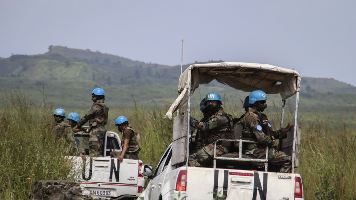 Soldater i FN:s fredsbevarande styrka i östra Kongo-Kinshasa. Arkivbild