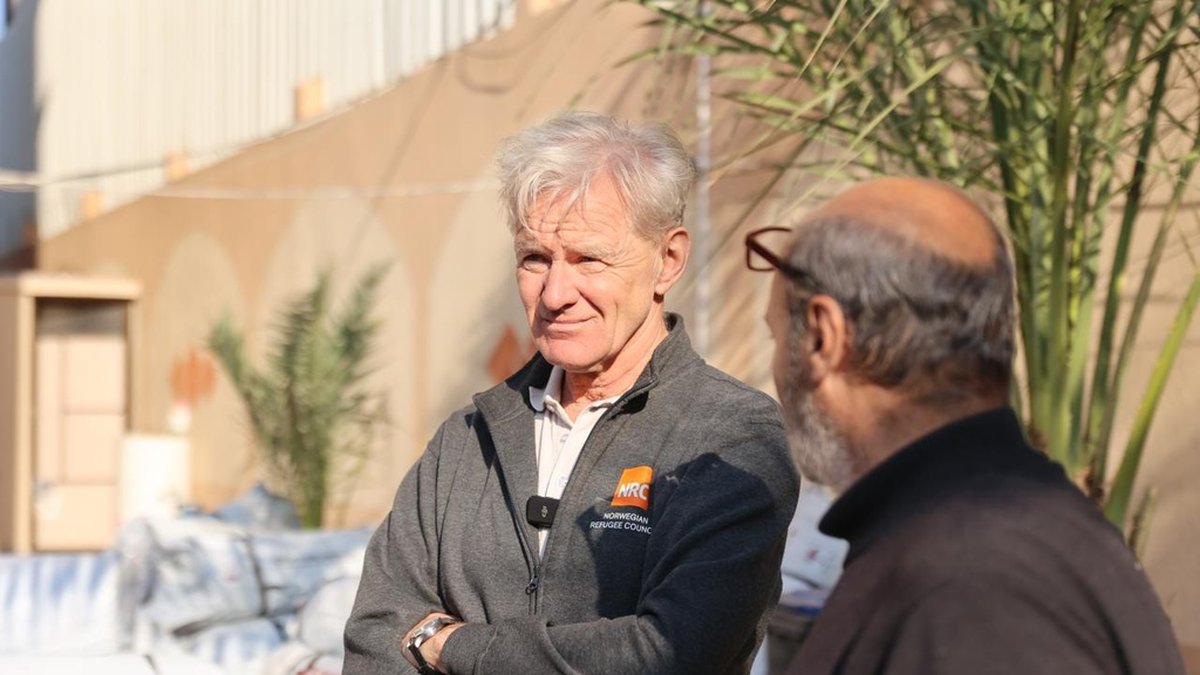 Jan Egeland, generalsekreterare för Norska flyktinghjälpen, fotograferad i Gaza.