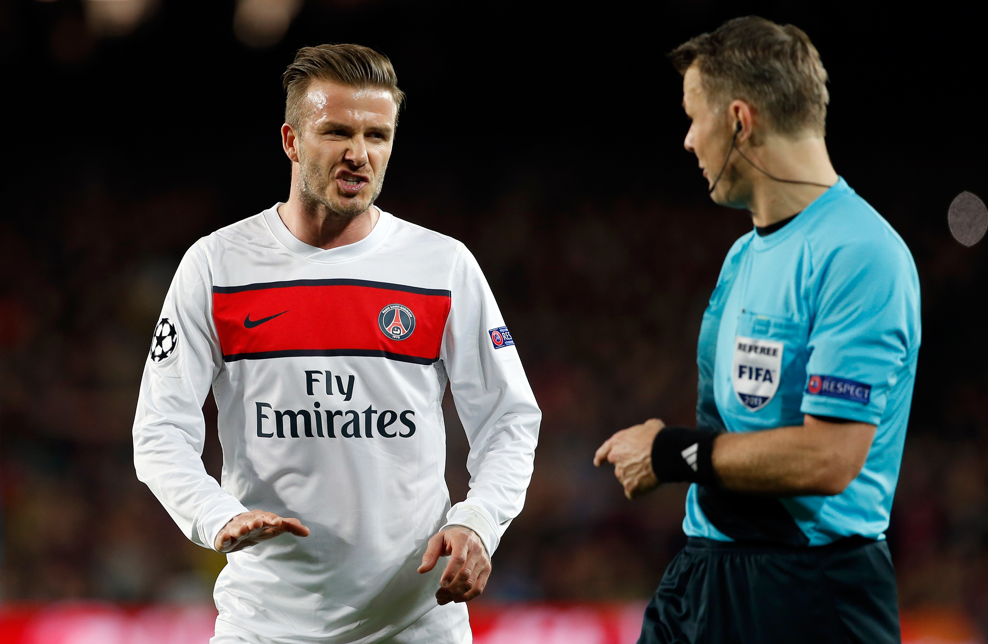 David Beckham blev utvisad under matchen.