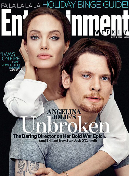 Angelina Jolie och Jack O'Conell på omslaget till Entertainment Weekly. Angelina Jolie och Jack O'Conell på omslaget till Entertainment Weekly.