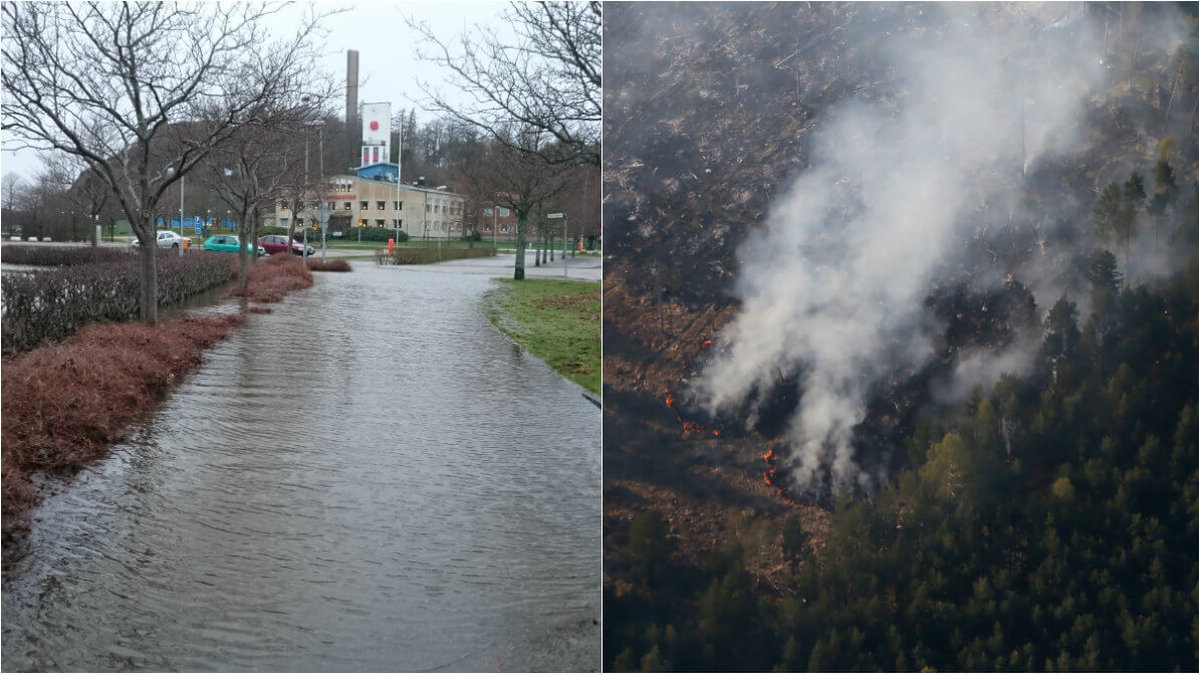 SMHI varnar för risk för brand och översvämningar.