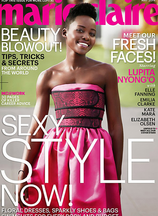 Lupita Nyongo på omslaget till Marie Claire. Lupita Nyongo på omslaget till Marie Claire.