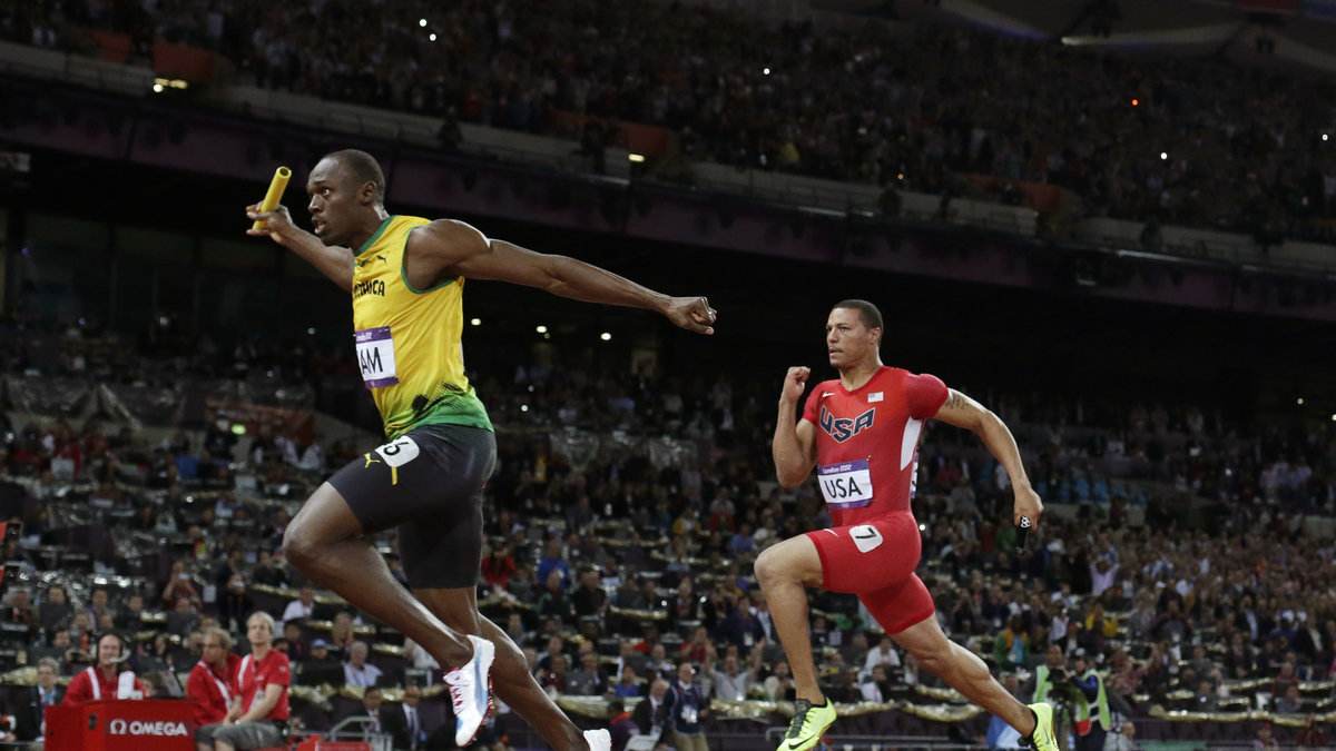 Bolt sprang sista sträckan. 