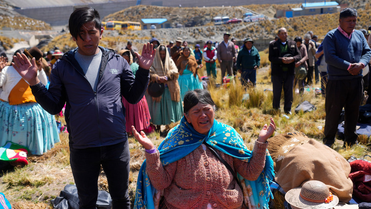 Medlemmar i den bolivianska metodistkyrkan fastar och ber i tre dagar i hopp om att det ska falla regn över det av torka hårt drabbade landet. Bilden är från oktober i år.