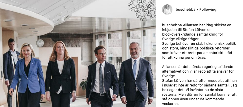 Ebba Busch Thor:s instagram-inlägg. Ebba Busch Thor:s instagram-inlägg.