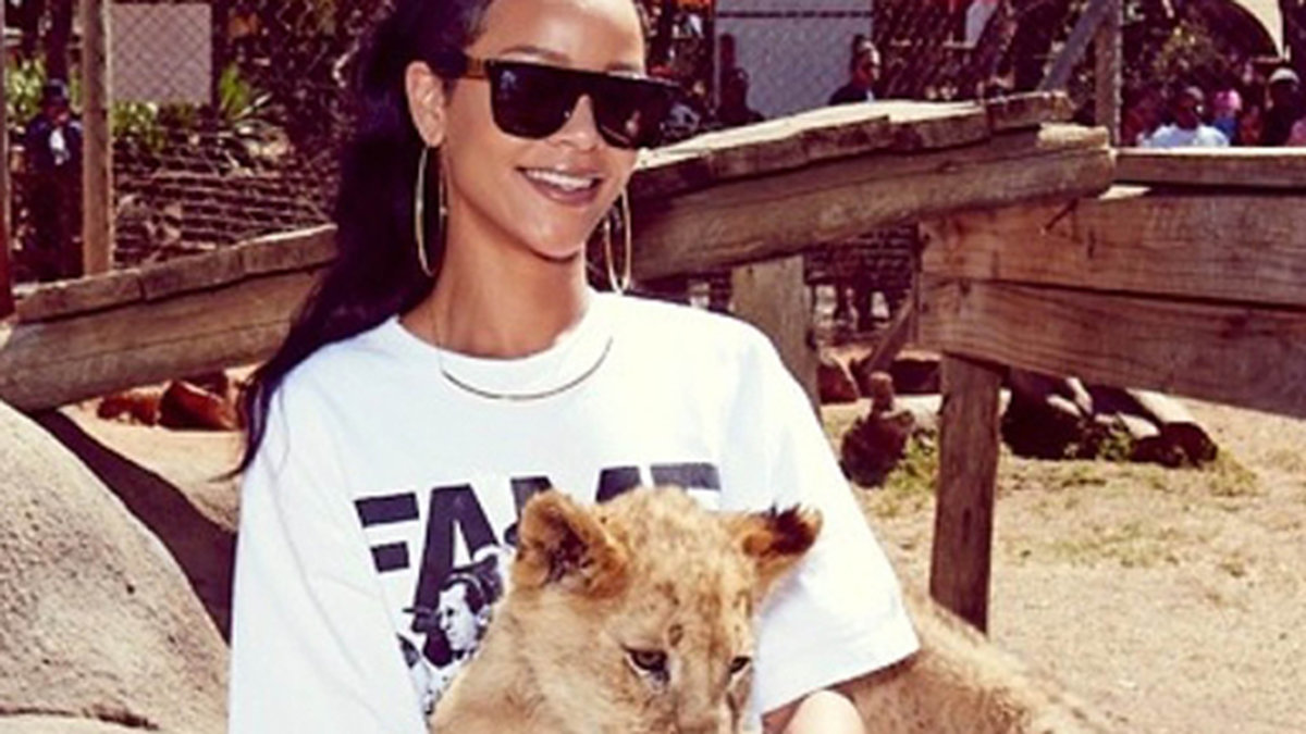 Rihanna har lekt med vilda djur. 
