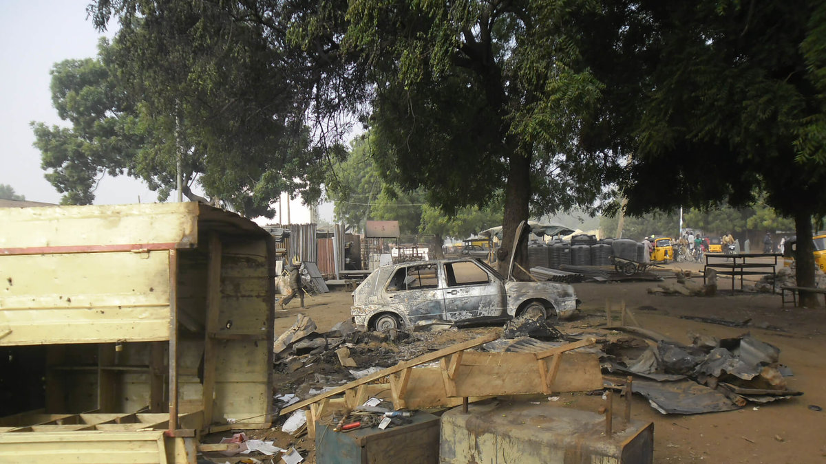Bild från ett självmordsattentat i Nigeria i Januari. 