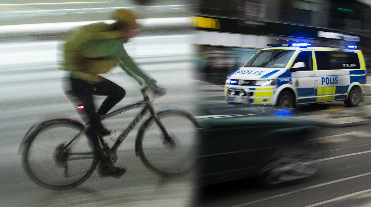 En man cyklade i över 100 km/h i Linköping under måndagen. Polisen stoppade honom.