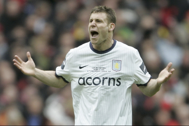 James Milner gör mål för Aston Villa.