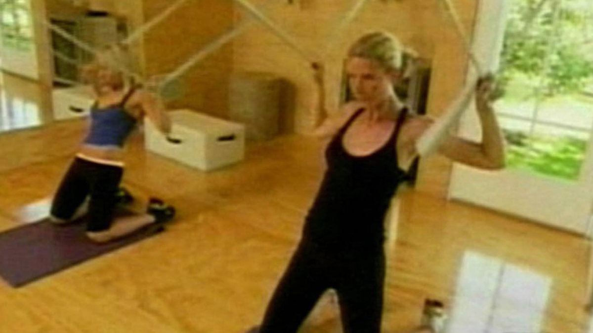 Gwyneth tränar alltid tillsammans med sin tränare Tracy Anderson. 