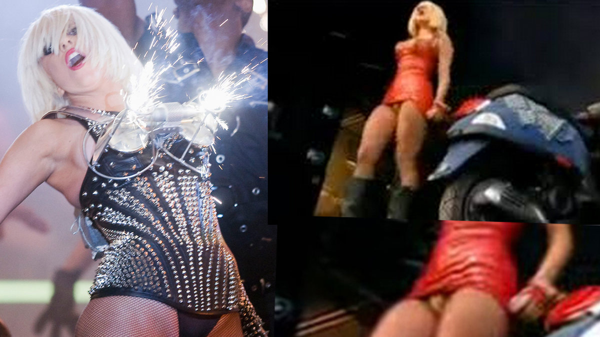 År 2009 fångades Lady Gaga på bild i en halvrisig vinkel. Gaga, som var i full färd med att showa loss på scen, var klädd i en kort och röd klänning som råkade glida upp. Då visade sångerskan upp en hudfärgad knöl vid skrevet och rykten om att sångerskan i själva verket hade en penis spreds genast. År 2011 kommenterade Gaga ryktena i en fransk tv-kanal. – Jag älskar ryktet om att jag skulle ha en penis!, sa stjärnan. 