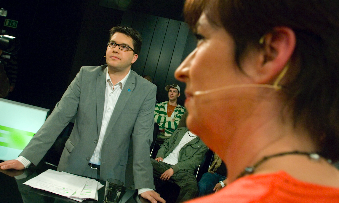 Jimmie Åkesson i debatt med Socialdemokraternas Mona Sahlin Jimmie Åkesson i debatt med Socialdemokraternas Mona Sahlin