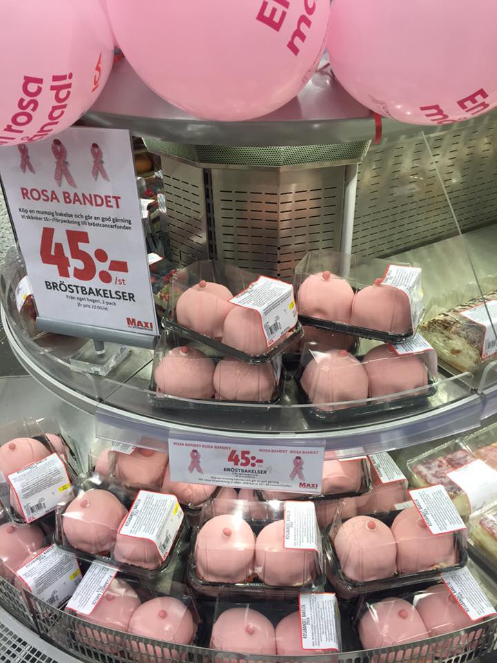 Br&ouml;stbakelserna kom under oktober f&ouml;r att det var br&ouml;stcancerm&aring;naden. 