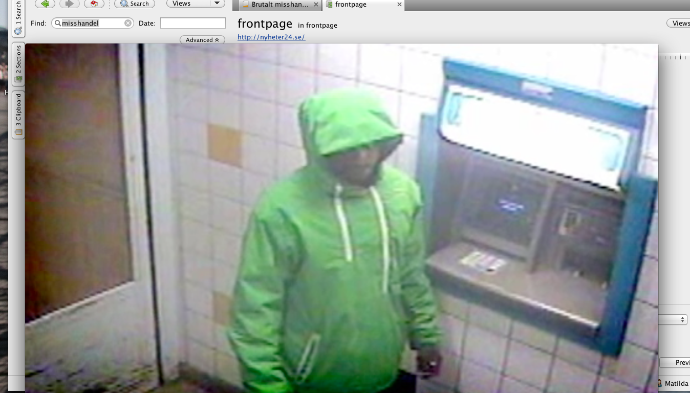 Den misstänkte rånaren fångad på bild av övervakningskameran i tunnelbanan.