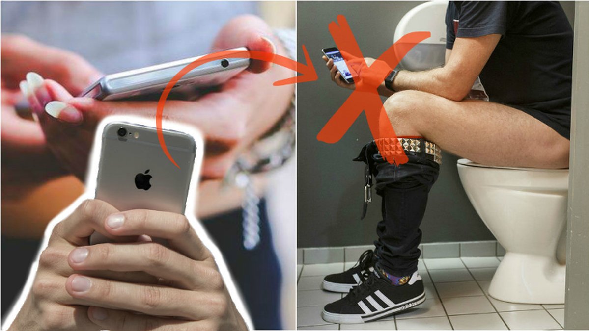 Du borde inte använda mobilen i badrummet