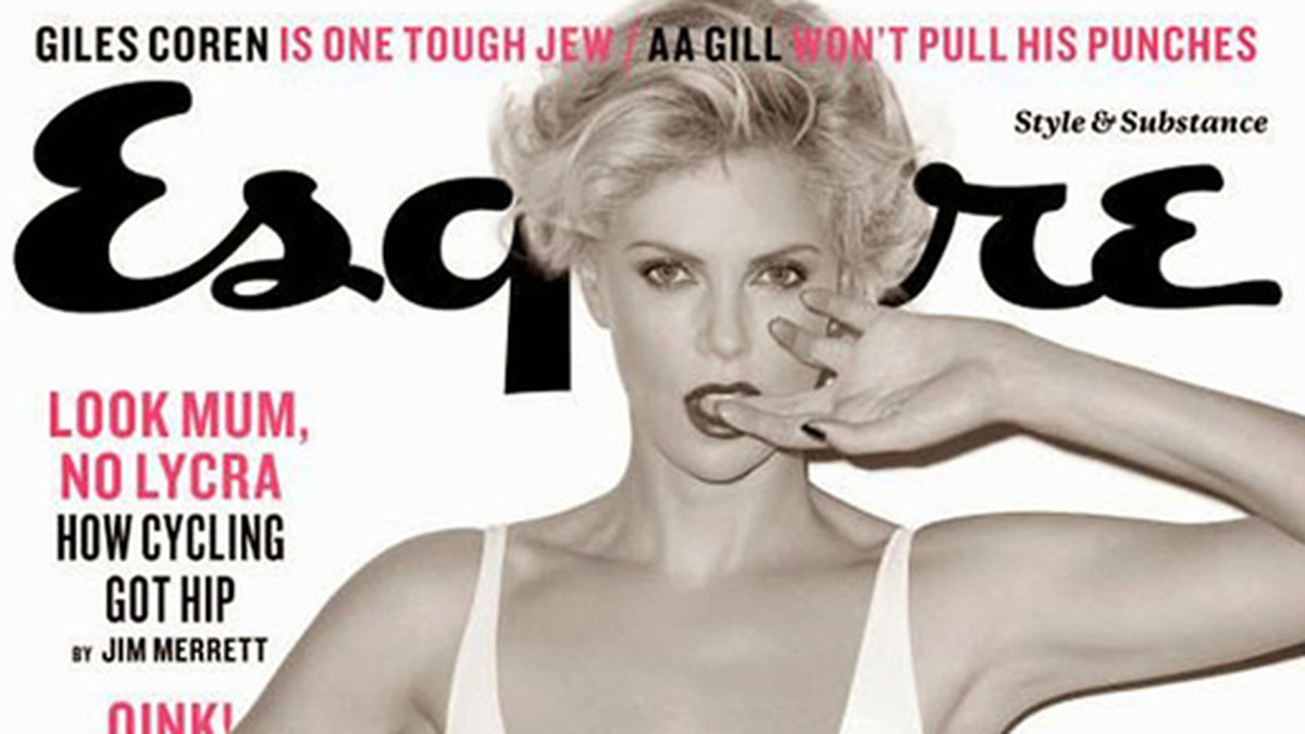 Charlize Theron på omslaget av brittiska Esquire.