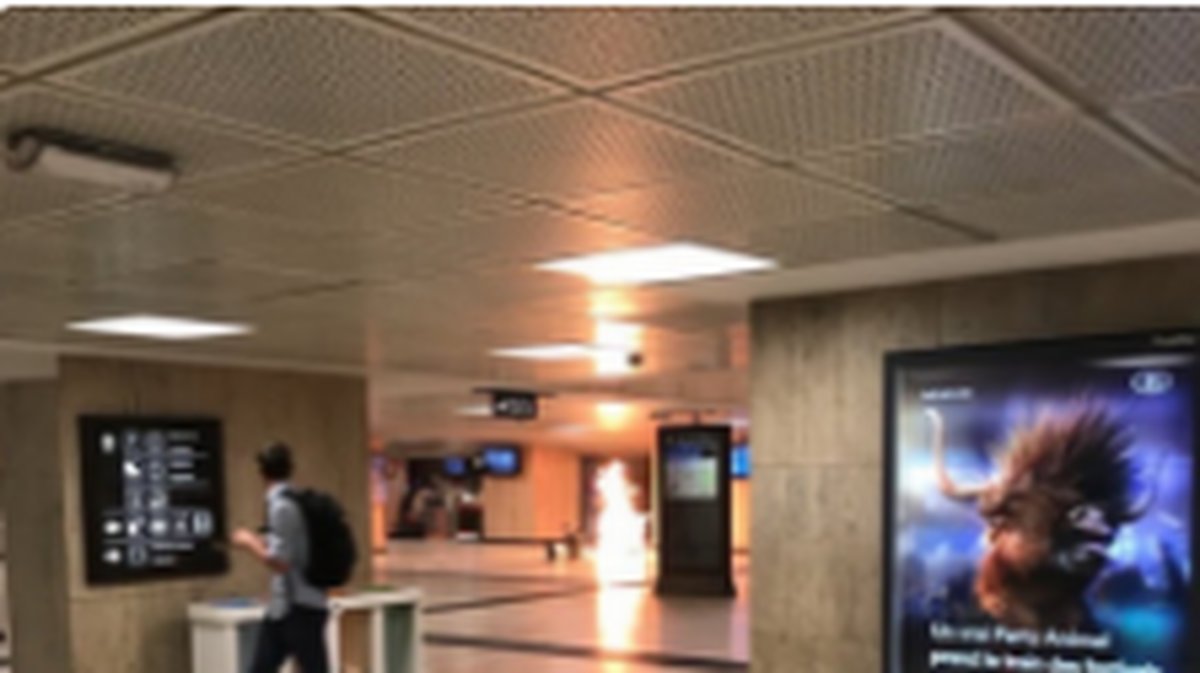På bilden syns den explosion som inträffade på centralstationen vid nio-tiden under tisdagen.