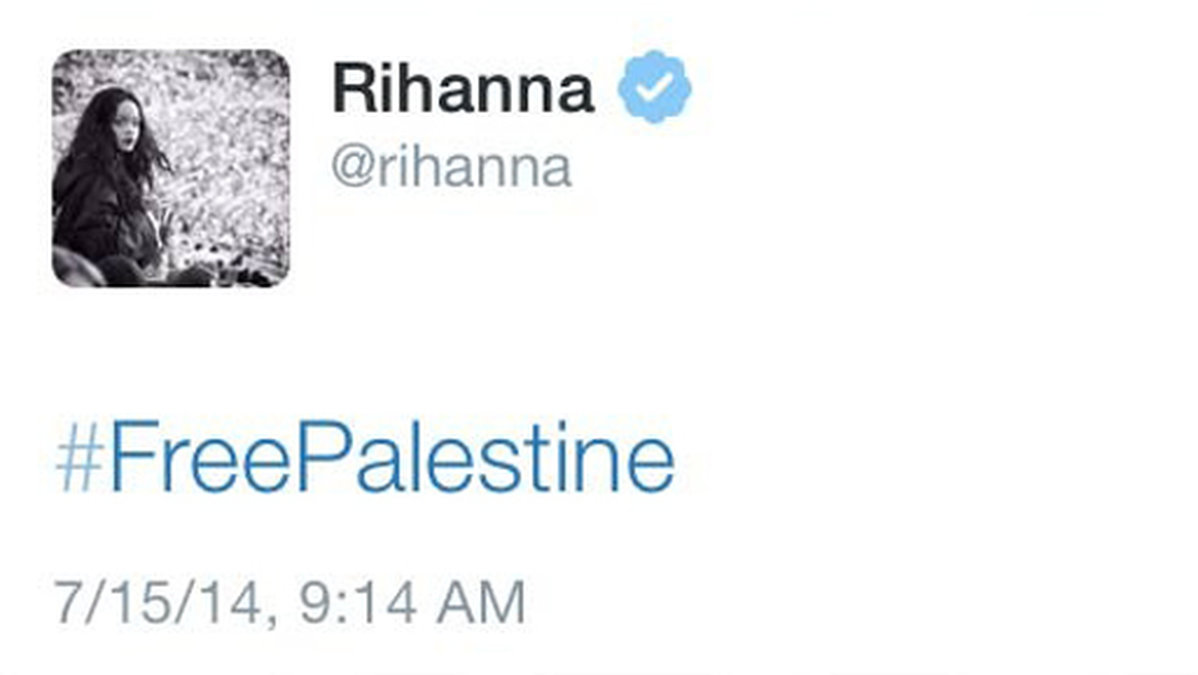 Rihanna twittrade om konflikten mellan Israel och Palestina. 