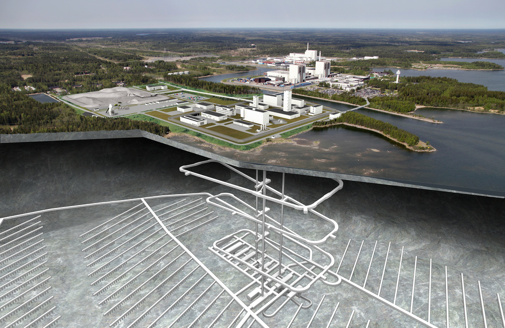 Fotomontage av kärnbränsleförvaret i Söderviken i Forsmark i Östhamamrs kommun.