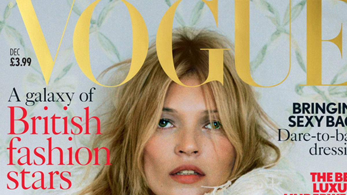 Kate Moss på omslaget Vogue. 