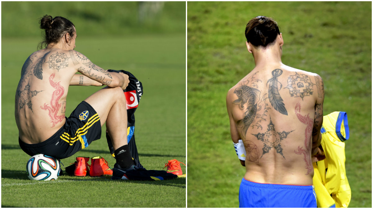 Zlatan är en riktig hunk med flera tatueringar. Zlatan är en riktig hunk med flera tatueringar.