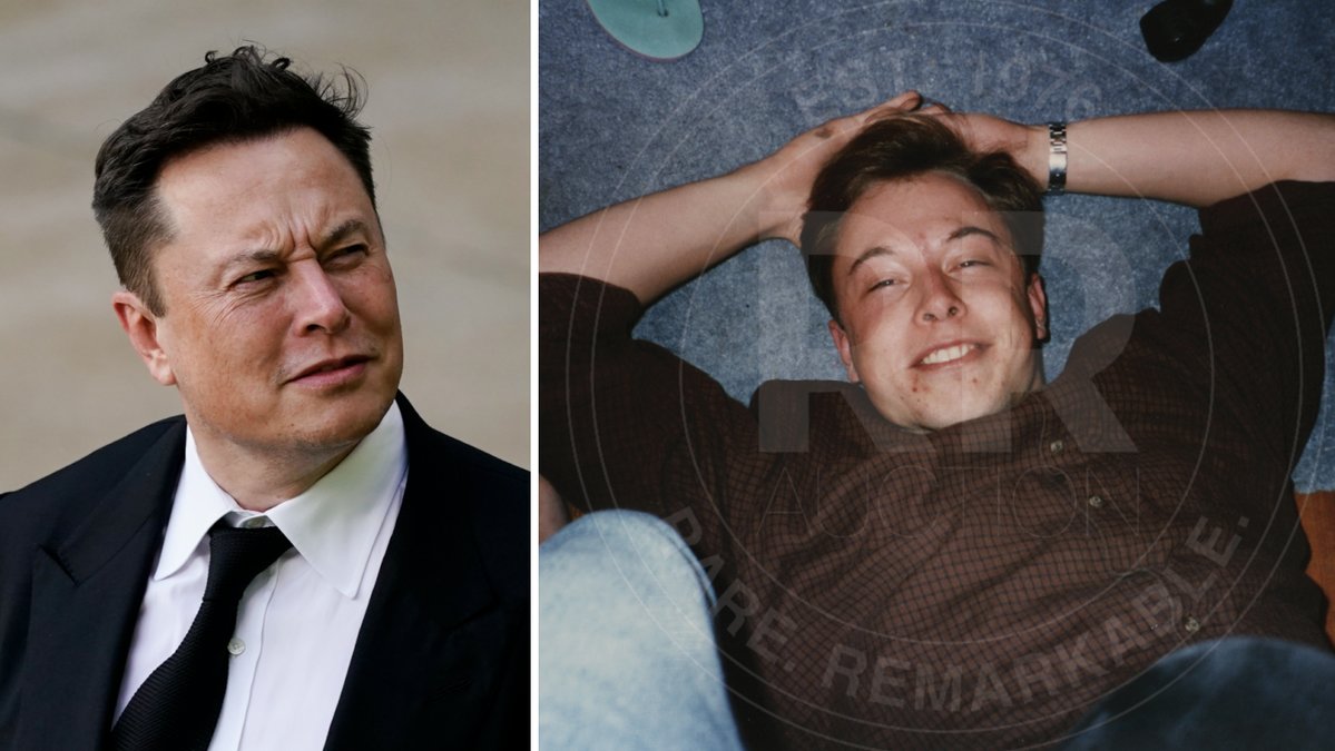 Elon Musks bilder från college har auktionerats ut.