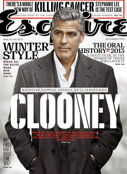 George Clooney pryder omslaget till Esquire. George Clooney pryder omslaget till Esquire.