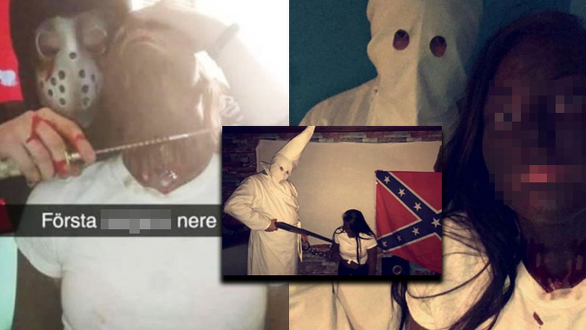Ungdomar klädde ut sig till Ku Klux Klan på en fest.